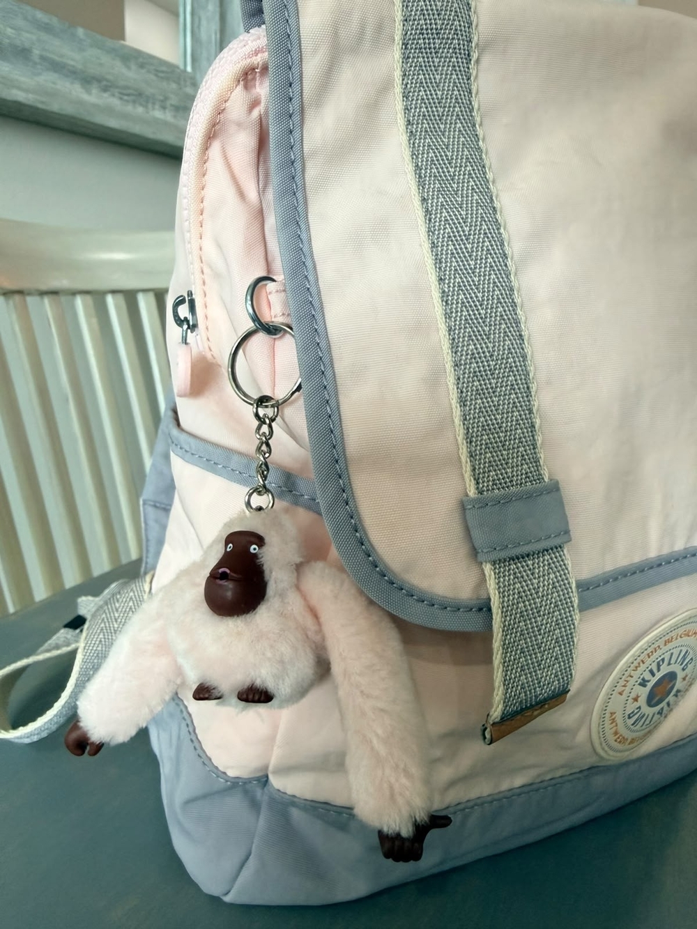Kipling Pastel Pink & Light Blue Backpack - Picture 2 of 11